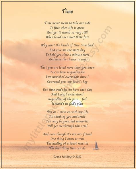 Time Sympathy Poem, Remembrance Poem, Funeral Poem, Bereavement Poem ...