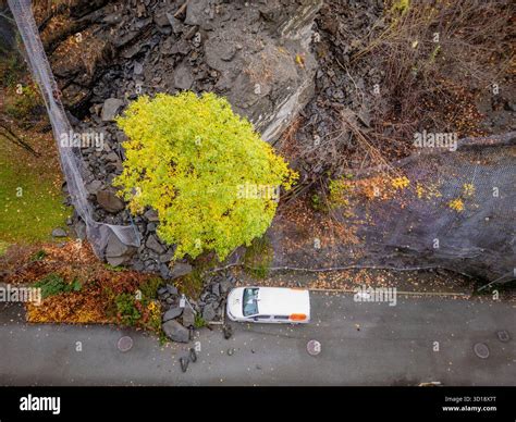 Oslo 20251027. On Sunday evening there was an extensive landslide on a slope near Carl Berner in ...