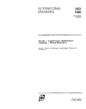 ISO 1465:1989, Aircraft - Liquid oxygen replenishment couplings ...