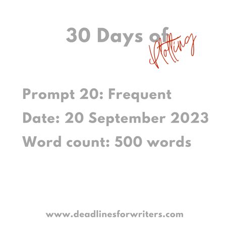 Day 20 of 30 days of Plotting - Deadlines for Writers