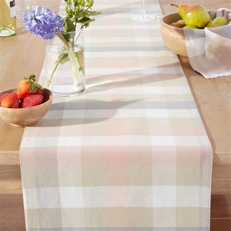 allen + roth Blush/Beige Cotton Rectangle Table Runner R-BFLPL-229 at ...