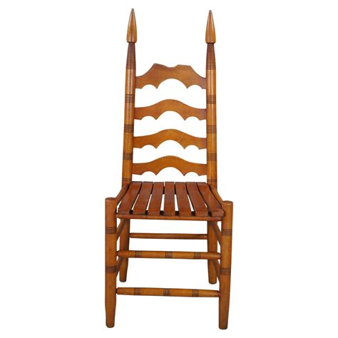 Antique Pennsylvania Shaker Style Tall Ladderback and Rush Dining Chair ...