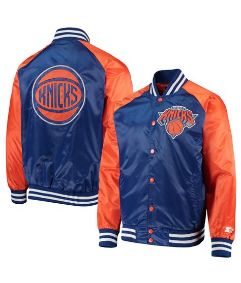 Starter Satin Point Guard New York Knicks Blue and Orange Jacket ...
