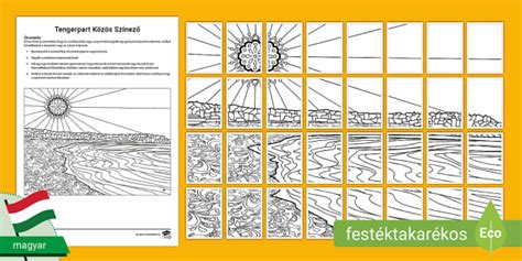 Tengerpart Közös Színező - Óriásszínező Gyerekeknek - Twinkl