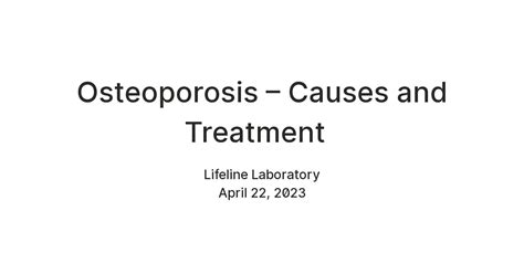 Osteoporosis – Causes and Treatment — Teletype
