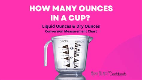 How Many Ounces In A Cup Cooking Conversion Chart Baking Conversion ...