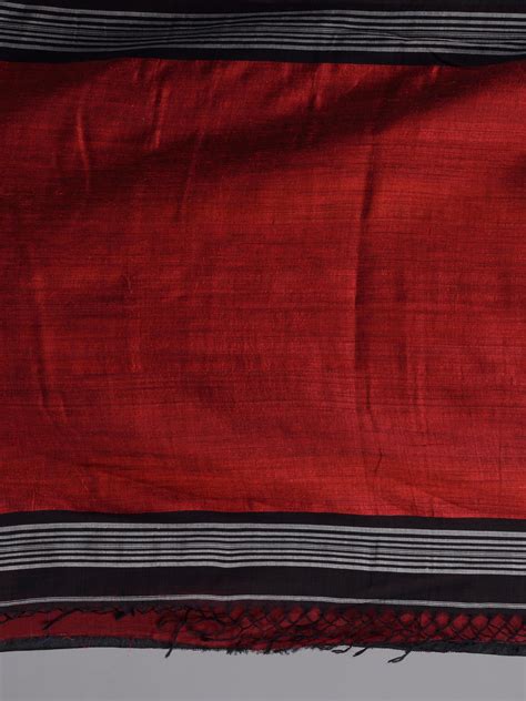 All Over Stripes Black Handwoven Saree – Charukriti