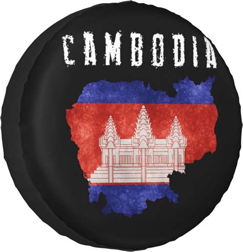 Buy Zusolf Cambodia Map with Cambodian Flag Rv Spare Tire Cover for Rv ...