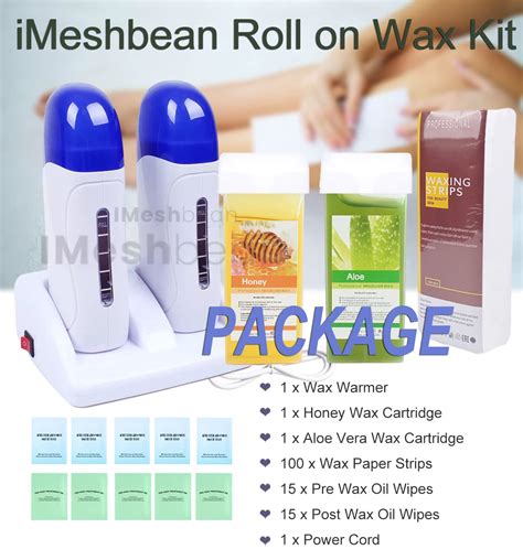 Buy 110V Double Wax Roller Portable Depilatory Wax Warmer Refill Kit ...