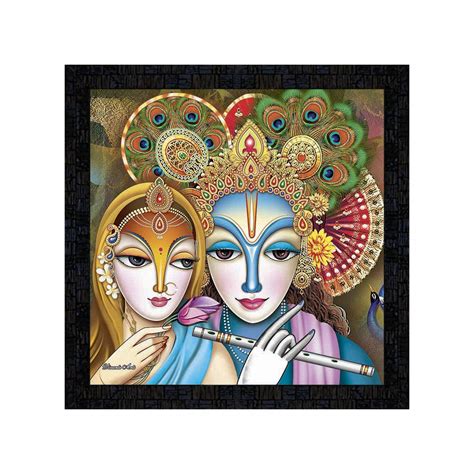 PnF Framed Poster of Radha Krishna Art Paintings 4133-(13x13inch ...