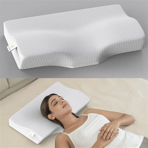 MY ARMOR Memory Foam Pillow, Small Orthopedic Pillow for Neck Pain ...