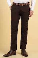 Buy Men Brown Slim Fit Solid Formal Trousers Online - 39824513 | Allen ...