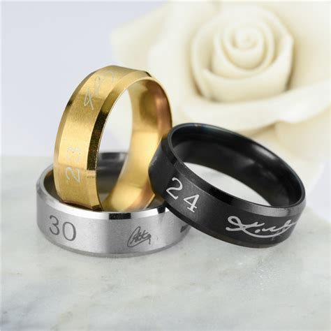 欧美纪念科比黑曼巴戒指6MM宽nba光面男士钛钢戒指不锈钢指环-阿里巴巴