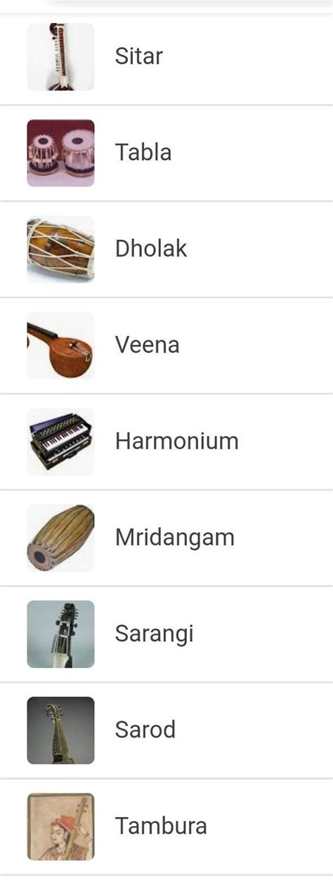 (4) Make a list of some Indian musical instruments. - Brainly.in