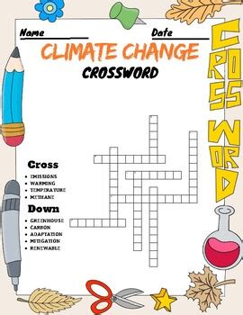 Climate Change crossword puzzle activities | TPT
