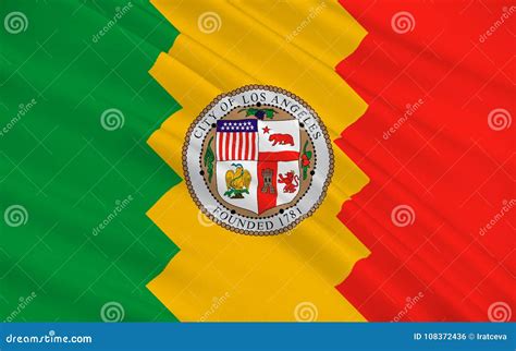 Flag of Los Angeles City, California, USA Stock Illustration ...