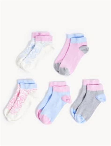 Buy 5pk Cotton Rich Marble Trainer Liners™ at Marks & Spencer