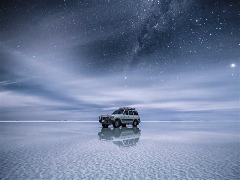 Bolivian Salt Flats At Night