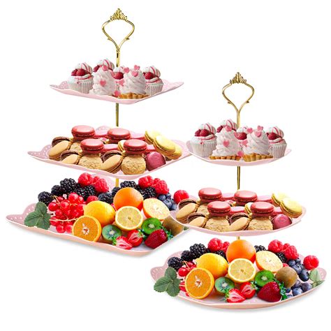 Cupcake Stand 2 Set Of 3 Tier Dessert Plates Mini | Desertcart INDIA