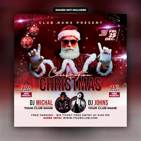 A poster for the bands concert with a santa claus on it | Premium PSD