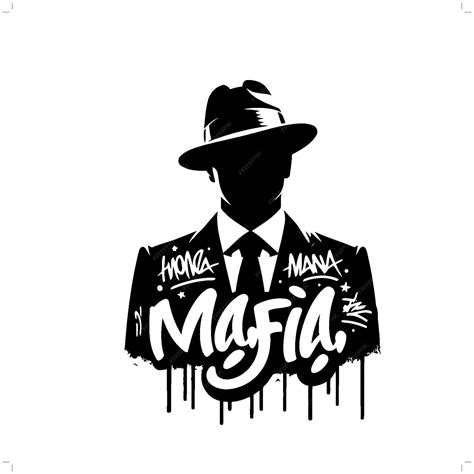 Premium Vector | Mafia gangster silhouette people in graffiti tag hip hop street art typography ...
