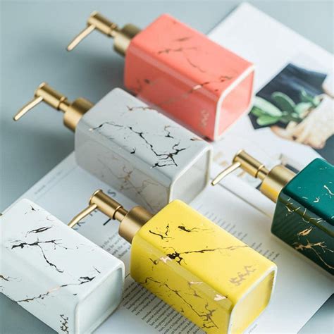 FabSeasons Peach Matte Design Ceramic Soap Dispenser, 320ML ...