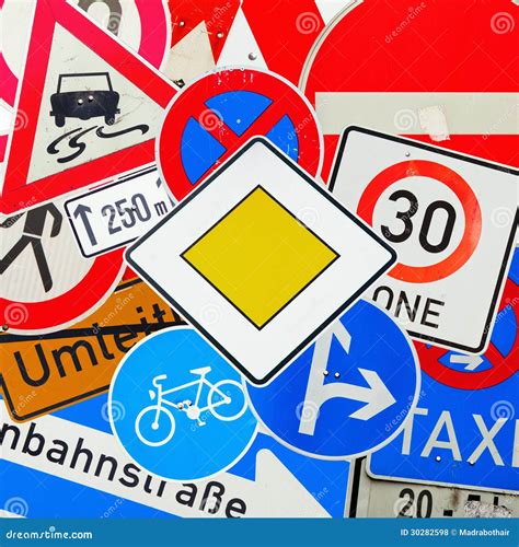 Collage of German Traffic Signs Stock Photo - Image of danger, rules ...