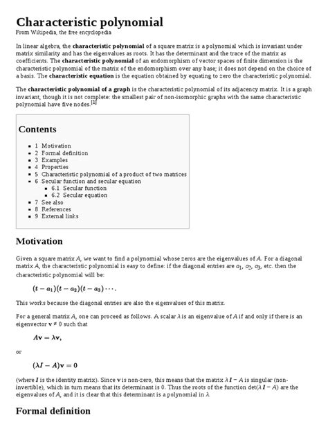 Image result for Characterisitc Polynomial Matrix