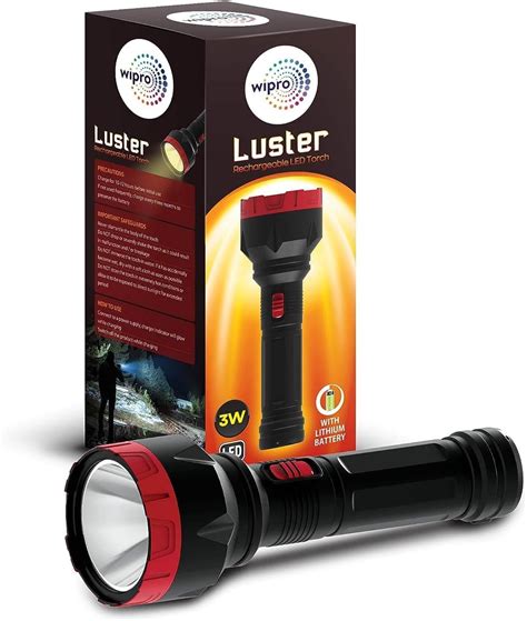 Nippo Nova Rechargeable LED Torch with Side Light | Lithium ion Battery ...