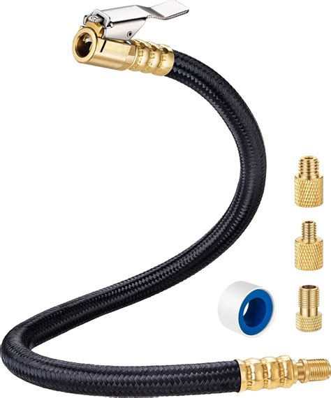 Amazon.com: EVOULTES 12'' Tire Inflator Hose Adaptor, Brass Clip ...