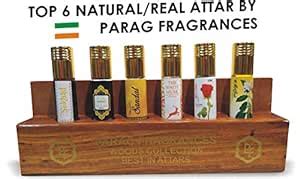 Parag Fragrances 6 In 1 Set Of Real & Natural Attar With Wooden Stand ...