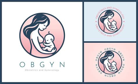 Obgyn obstetrics and gynecology clinic mother and baby pregnancy logo ...