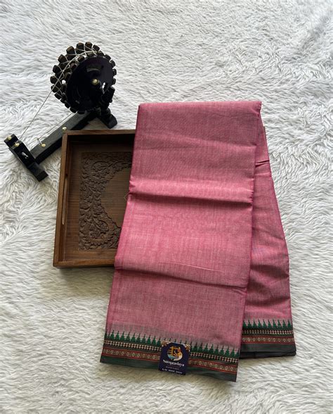 Narayanpet Cotton Saree Pink Color with a Thread Border. – Sampradaya ...