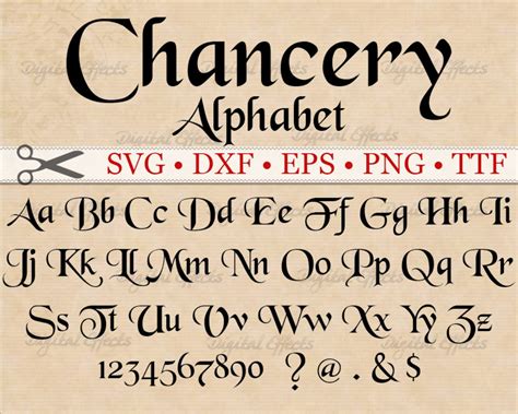 CHANCERY Font, Calligraphy Font, Medieval Font, Monogram Svg, Dxf, Eps ...