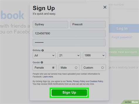 Image result for Facebook Sign Up Button