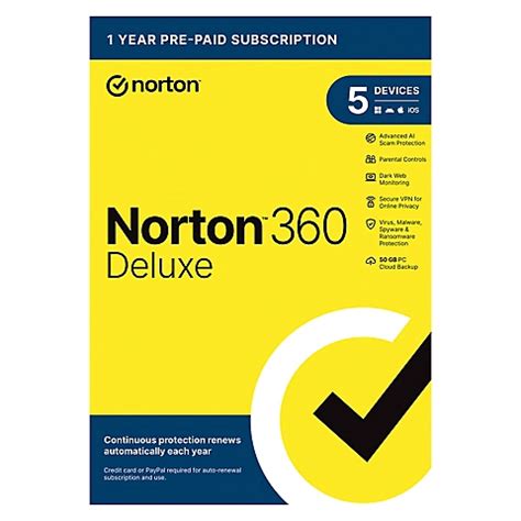 Norton 360 Deluxe 5 Devices 1 Year Subscription | BJ's Wholesale Club