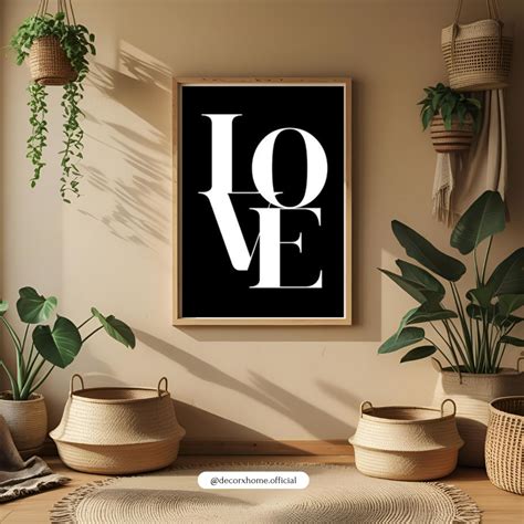 LOVE – Modern Bold Typography Minimal Wall Poster – Decorxhome.com