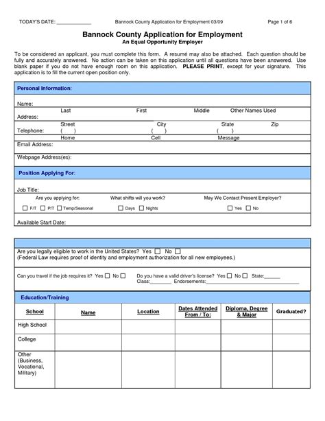 Image result for Example of Job Application Form