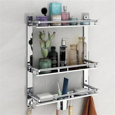 Oslen Stainless Steel Double Layer Chrome Finish Multipurpose Wall ...