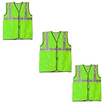 Green Reflective Safety Jacket Mesh Type With radium reflector 2 Inch ...