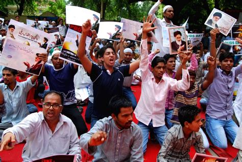 Shia Muslim community) shout slogans protesting against the illegal ...
