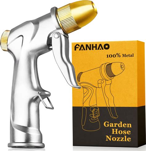 Amazon.com: Upgrade Garden Hose Nozzle,100% Heavy Duty Metal Spray Gun ...