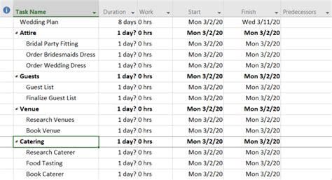 Image result for Microsoft Project Subtasks Multiple Levels