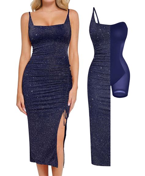 Popilush Sparkly Formal Dresses for Women Tummy Control Cocktail ...