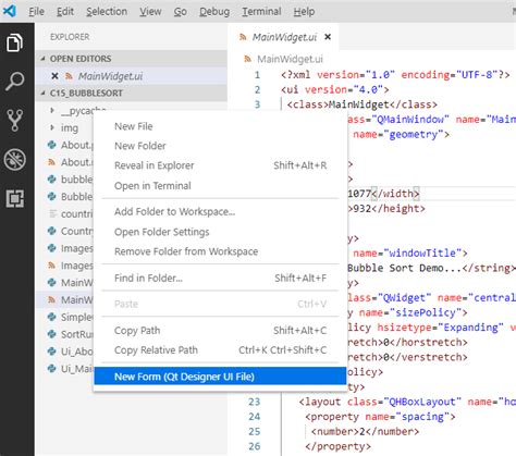 Image result for Visual Studio Code PyQt