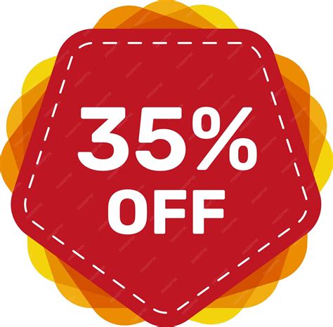 Premium Vector | Red tag 35 percent off vector flat