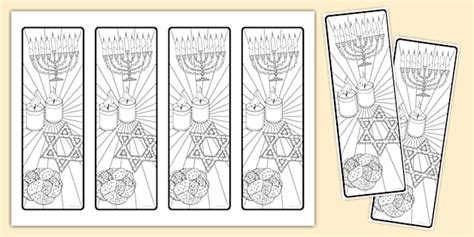 Symbols of Judaism Colouring Bookmarks (teacher made)