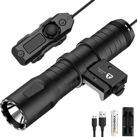 Toughsoul Mlok Picatinny Tactical Flashlight 1250 Lumens Rechargeable ...