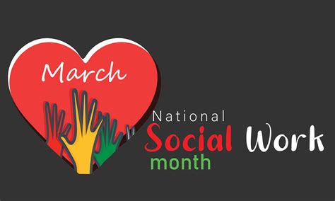 Social work month. background, banner, card, poster, template. Vector ...