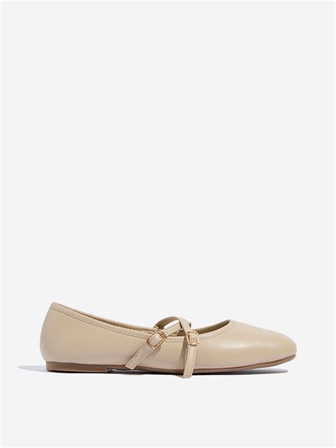 Buy LUNA BLU Ivory Criss-Cross-Detailed Ballerina from Westside